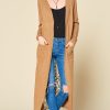 Leopard Chiffon Back Midi Cardigan Long Sleeve Ribbed